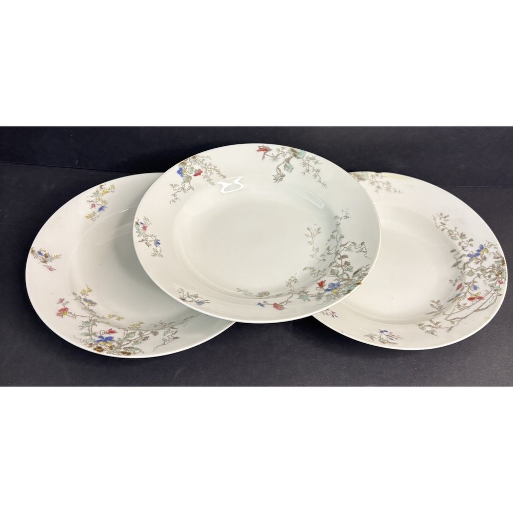 3 Haviland H&Co Wright Tyndale Van Roden Bowls Floral Vintage 7" **READ